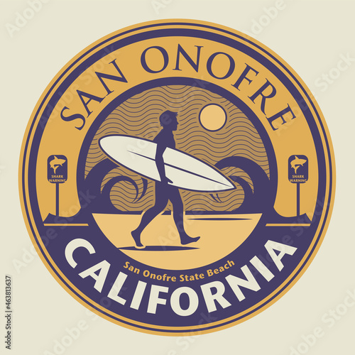 San Onofre State Beach, California - surfer sticker