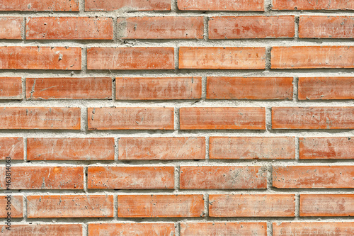 Close Up Red Brick Wall Pattern Texture Background.