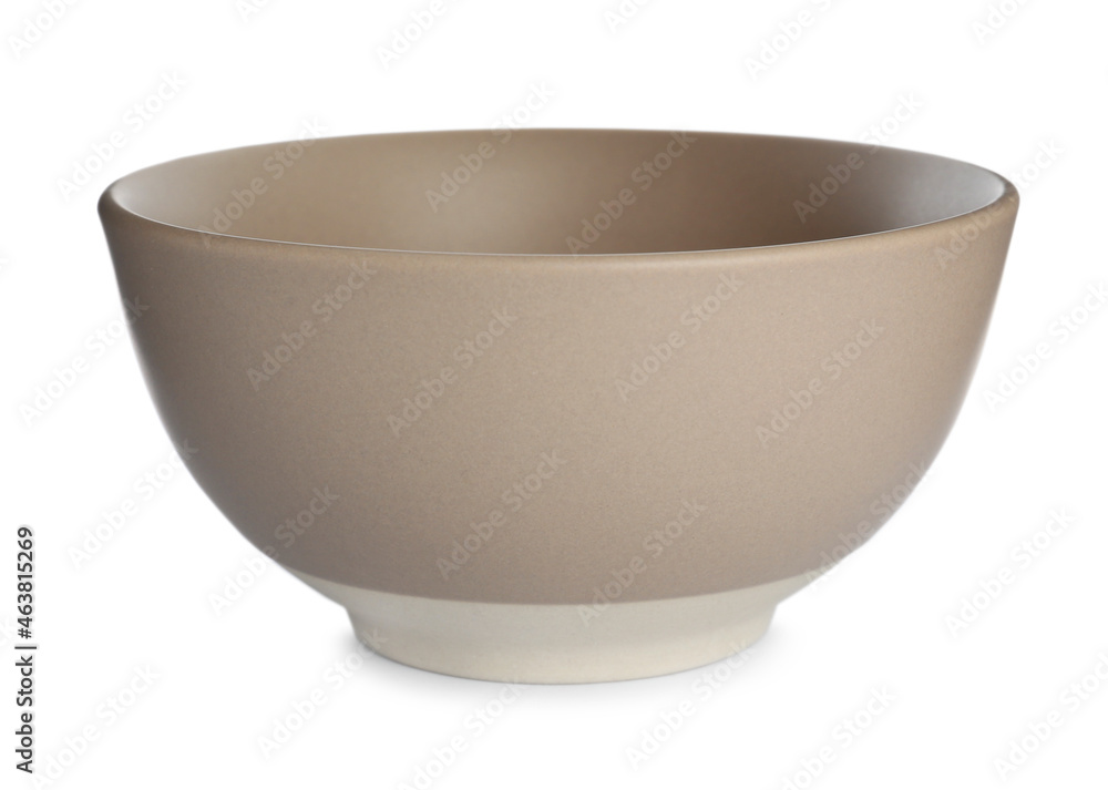 Stylish empty ceramic bowl isolated on white. Cooking utensil Stylish empty ceramic bowl isolated on white. Cooking utensil