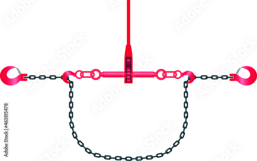 red lanyard with chain and ratchet 