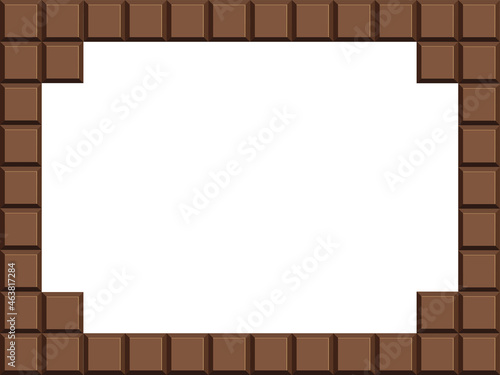 Milk chocolate bar flat background