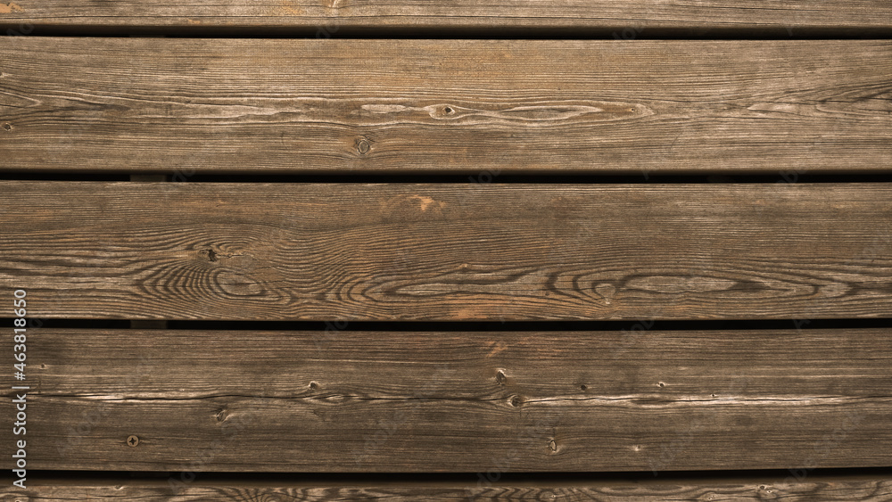 Obraz premium Natural Brown Wooden Background. Old boards. Copy space for your text. Texture and patterns on wooden rustic background. Blank for design and require a wood grain.