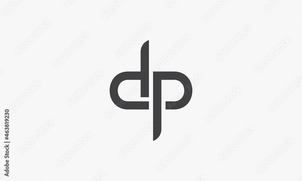 DP lowercase letter logo isolated on white background. DP lowercase letter logo isolated on white background.