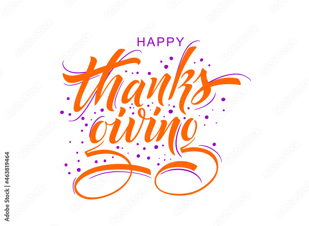 Happy Thanksgiving day. Banner with handwritten lettering and hand-drawn elements. Autumn background. Vector illustration. Happy Thanksgiving day. Banner with handwritten lettering and hand-drawn elements. Autumn background. Vector illustration.