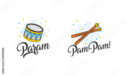 Drum and drumsticks