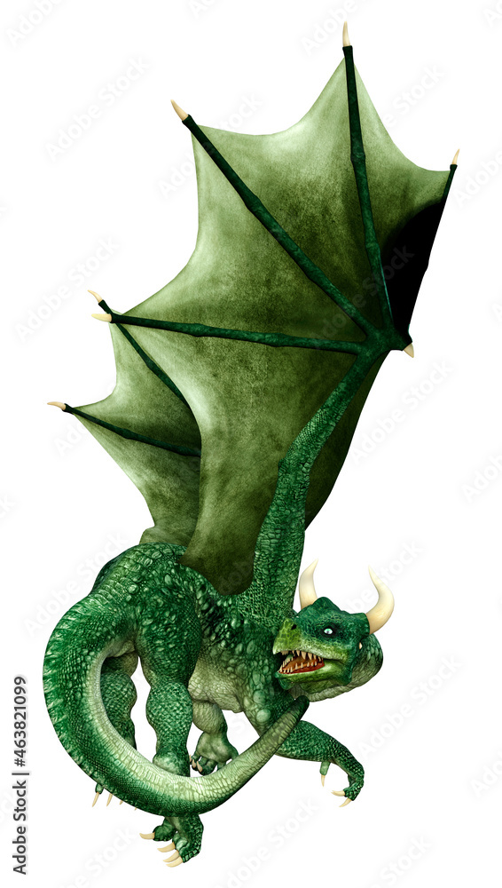 Obraz premium 3D Rendering Fairy Tale Dragon on White