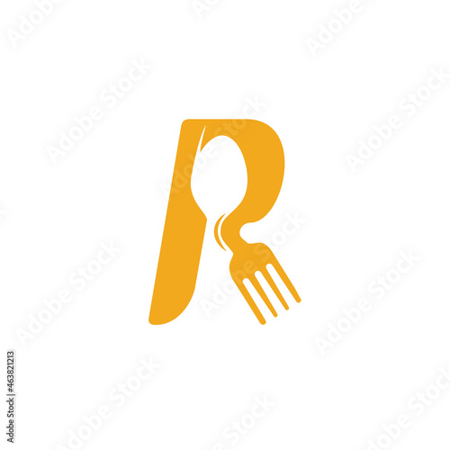 R Fork Spoon Knive Logo Vector