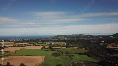 Aerial Pan of Countryside Around Enniskerry on a Sunny Day photo