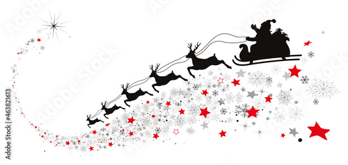 VAGUE ÉTOILÉE AVEC PÈRE NOËL SUR TRAINEAU