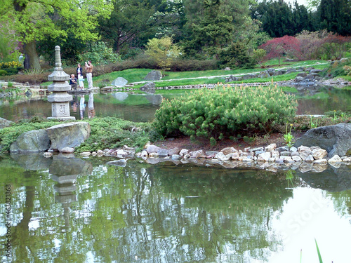 Asian park in Europe. 
Beautiful, incredibly refined and arranged in the Asian style garden. Full of greenery, stones and water. With a gentle hum, it calms our nerves.