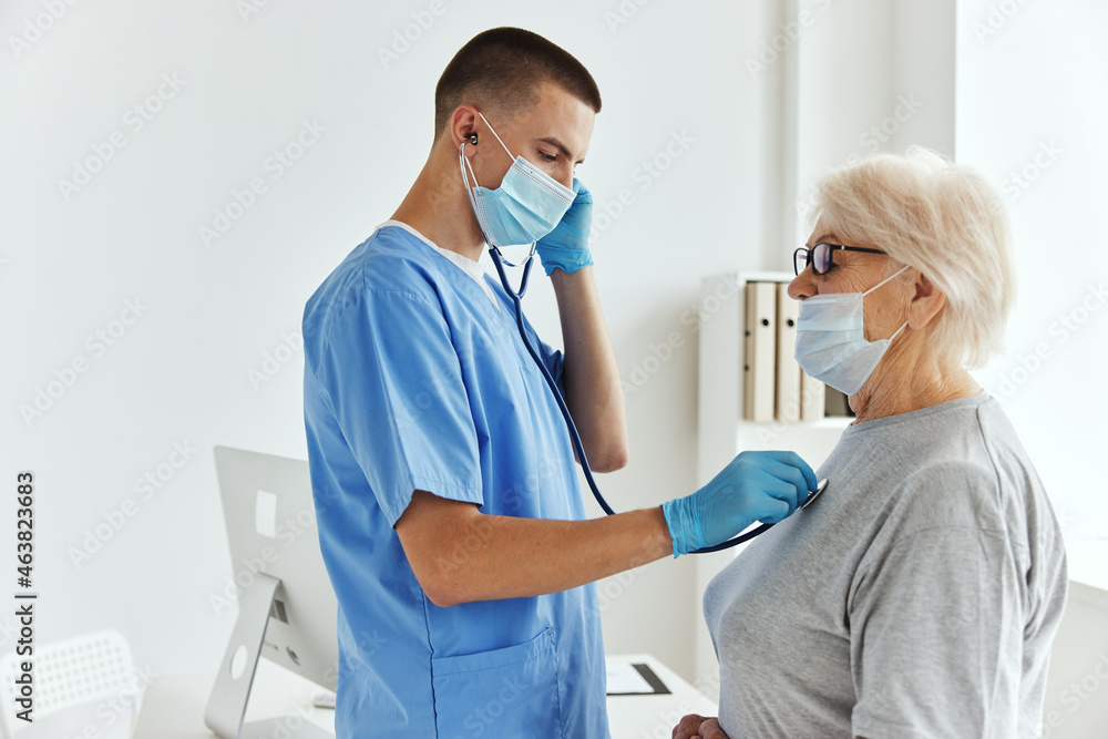 doctor in hospital with stethoscope health care doctor in hospital with stethoscope health care