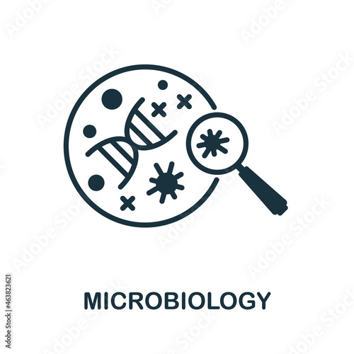 Microbiology icon. Monochrome sign from bioengineering collection. Creative Microbiology icon illustration for web design, infographics and more