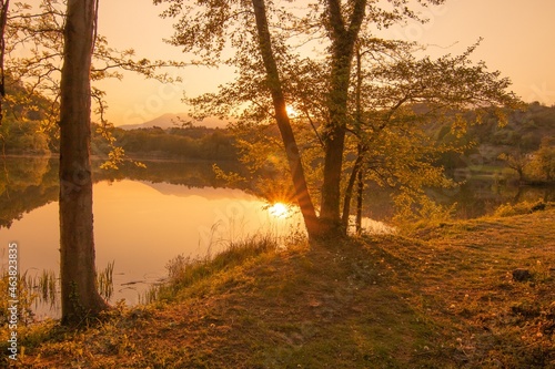 Sunset over the lake