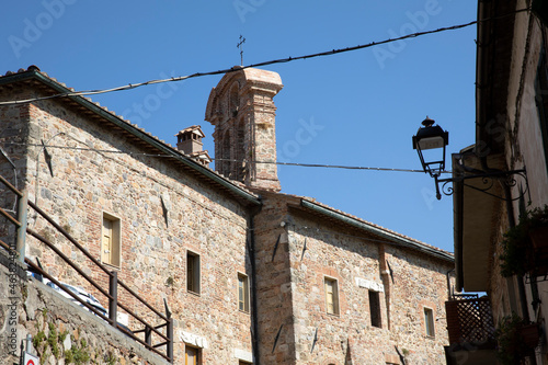 Monticiano (SI), Italy - August 01, 2021: Monticiano houses and village view, Tuscany, Italy photo