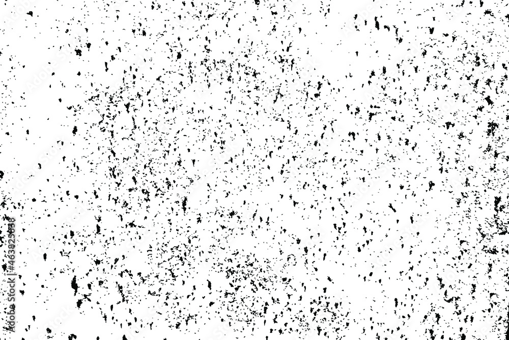Grunge texture of a rough surface dotted with dots of different sizes. A simple background with noise, grit and dirt. Vector illustration. Overlay template