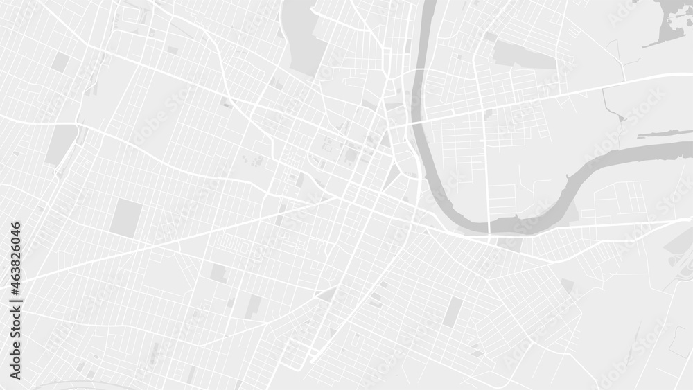 White and light grey Newark City area vector background map, streets and water cartography illustration.