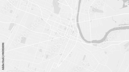 White and light grey Newark City area vector background map, streets and water cartography illustration.