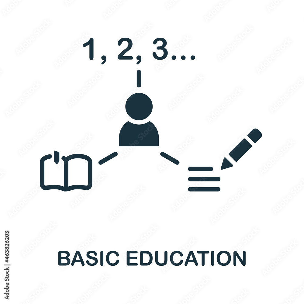 Basic Education icon. Monochrome sign from cognitive skills collection ...