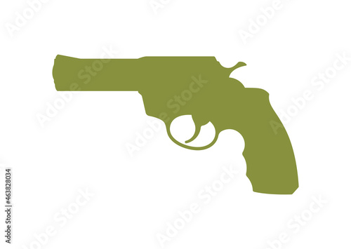 Vector symbol of classic handgun. Isolated on white background.