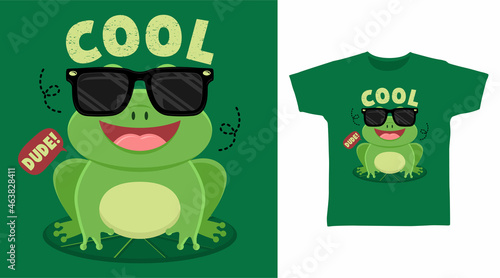 Cool frog cartoon for t shirt design