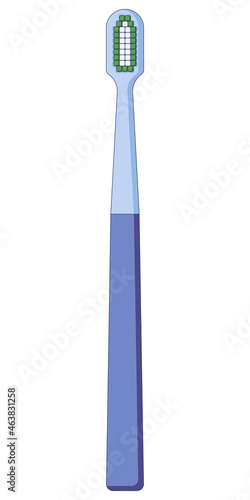 Toothbrush dental icon, mouth hygiene and dental care in a flat style isolated on a white background. Vector illustration.