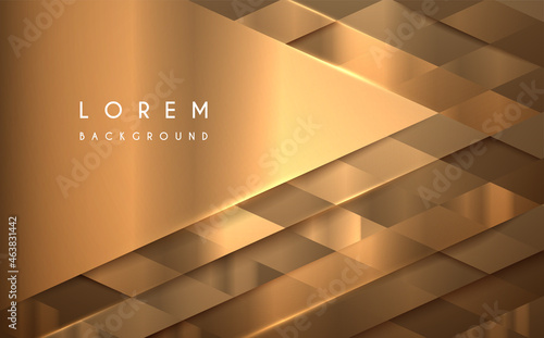 Abstract golden geometric shapes background