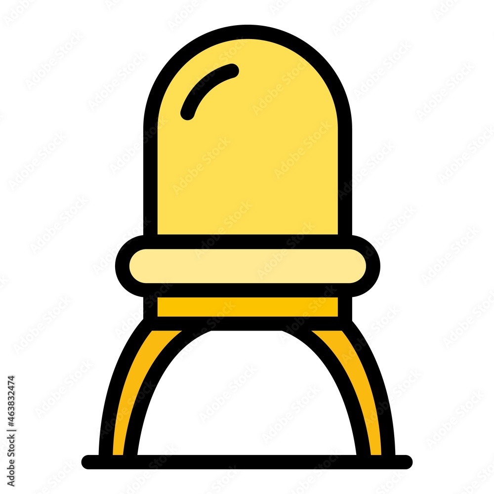 Semicircular chair icon. Outline semicircular chair vector icon color flat isolated Semicircular chair icon. Outline semicircular chair vector icon color flat isolated