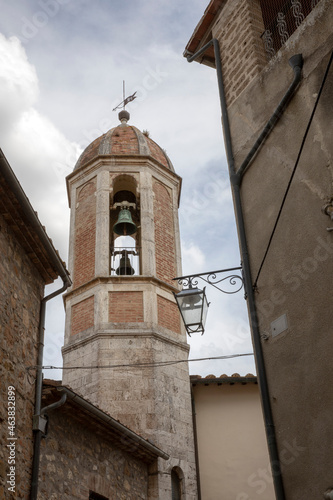 Castiglione d' Orcia (SI), Italy - August 10, 2021: Castiglione d' Orcia village and houses view, Tuscany, Italy photo