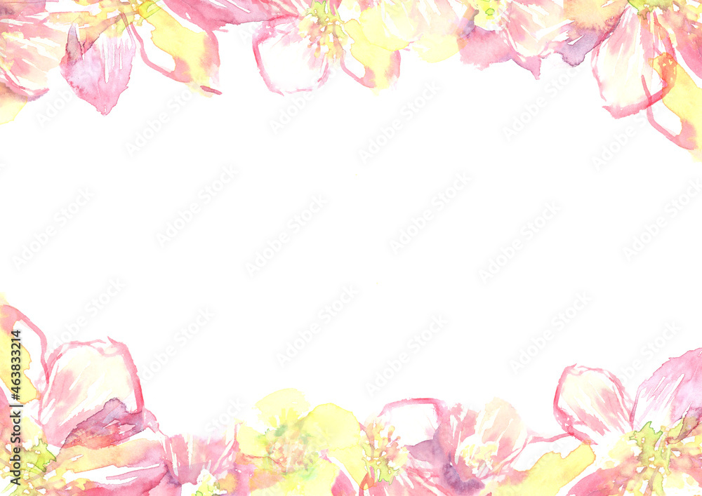 Watercolor pink flower background