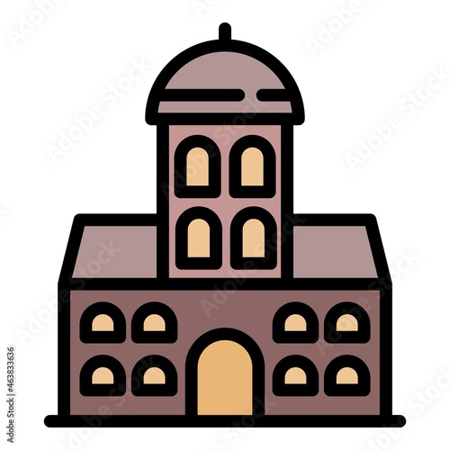 Riga church icon. Outline Riga church vector icon color flat isolated