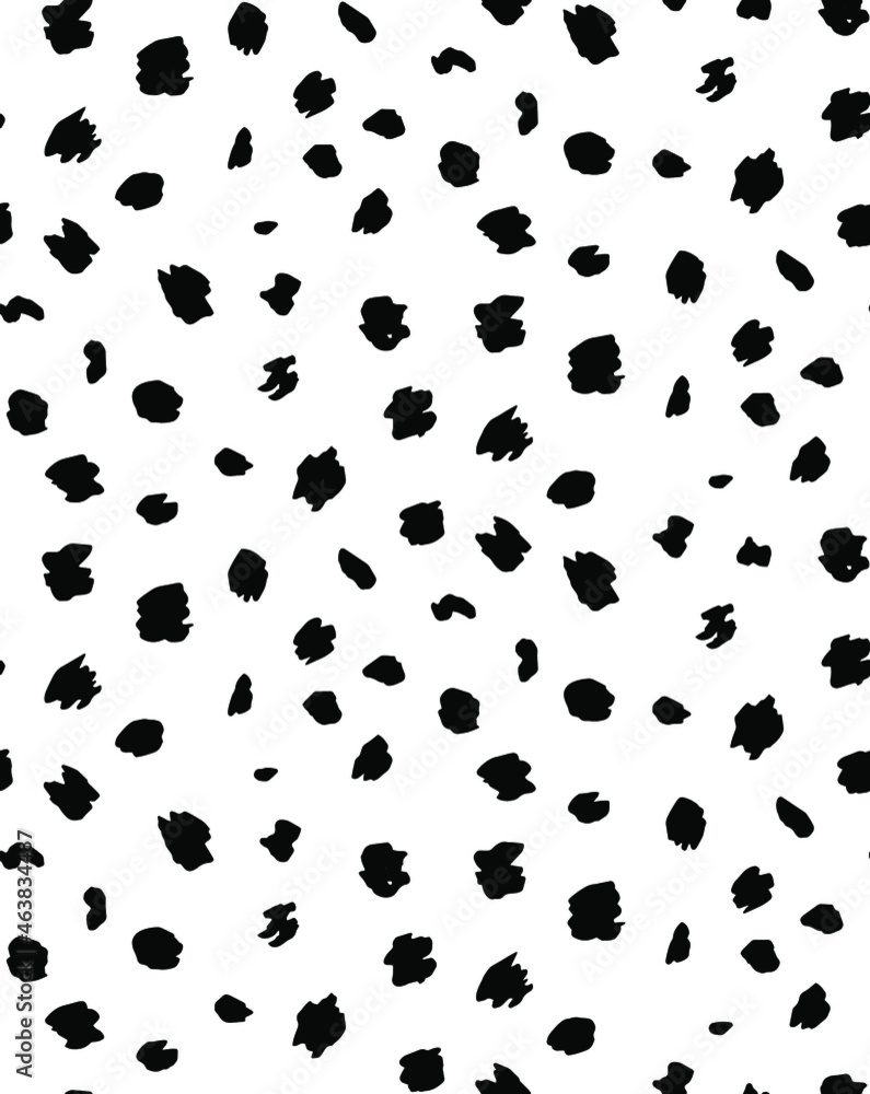 Abstract Hand Drawing Geometric Shapes Dots Seamless Vector Pattern Isolated Background