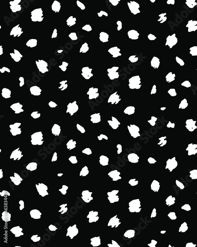 Abstract Hand Drawing Geometric Shapes Dots Seamless Vector Pattern Isolated Background