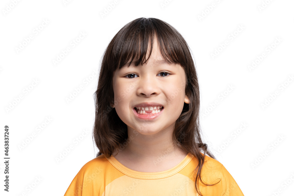 Cute girl opens her mouth to show her missing teeth. Tooth loss by age concept, replacement of permanent teeth. Tooth removal. Cute girl opens her mouth to show her missing teeth. Tooth loss by age concept, replacement of permanent teeth. Tooth removal.