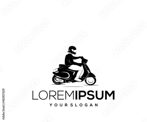 bikers scooter logo design silhouette