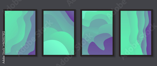 Fluid gradient background. Minimalist posters, cover, wall arts with colorful geometric shapes and liquid color. Modern wallpaper design for presentation, home decoration. website and banner.