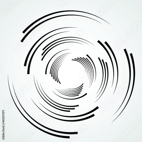 Lines in Circle Form . Spiral Vector Illustration .Technology round Logo . Design element . Abstract Geometric shape . Striped border frame for image