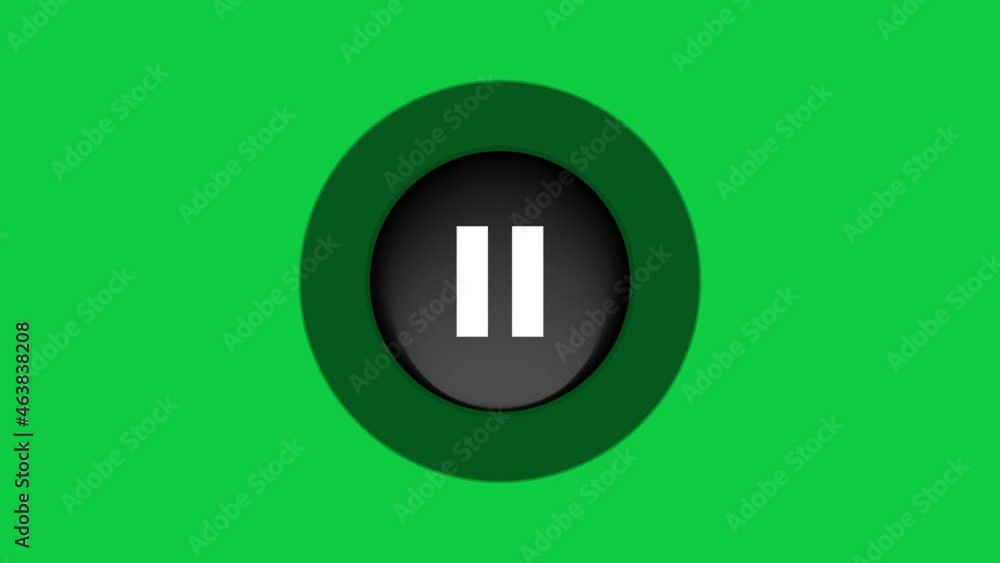 Black play button icon animation. 4k resolution.