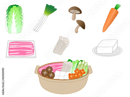 鍋料理と具材のセット