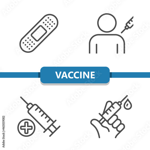 Vaccine, Vaccination, Vaccinated Icons