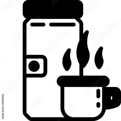 hot water bottle solid line icon