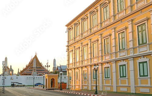 Photography The Side Facade of The Ministry of Defense Headquarters with The Temple of the E