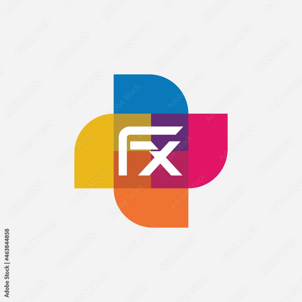 Initial Letter FX Logo Design Vector Template. Abstract Luxury Circle ...