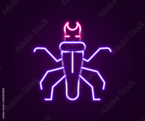 Glowing neon line Termite icon isolated on black background. Colorful outline concept. Vector