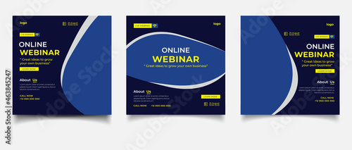 Digital marketing live webinar and corporate social media post template
