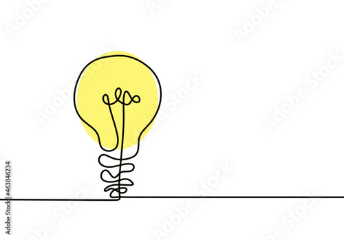 Abstract planet Earth in light bulb as line drawing on white as background