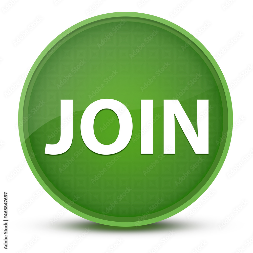 Join luxurious glossy green round button abstract Join luxurious glossy green round button abstract