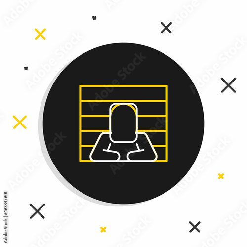 Line Prisoner icon isolated on white background. Colorful outline concept. Vector