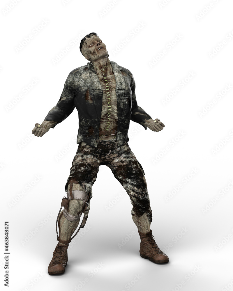 3D rendering of a fantasy monster horror story creature with fists clenched looking to the sky isolated on a white background. 3D rendering of a fantasy monster horror story creature with fists clenched looking to the sky isolated on a white background.
