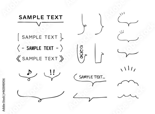 シンプルで可愛い手書きのあしらいセット