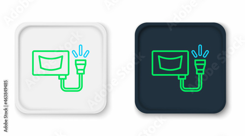 Line Ultrasound icon isolated on white background. Medical equipment. Colorful outline concept. Vector